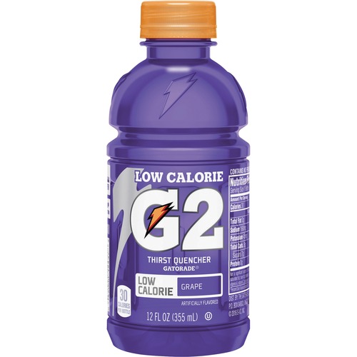 Gatorade G2 Grape Low-Calorie Sports Drinks - 12 fl oz (355 mL) - Bottle - 24 / Carton