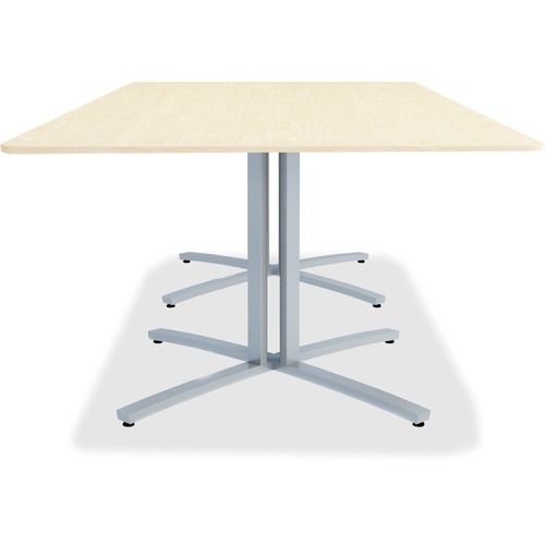 Special-T Structure 4X Structure Table - High Pressure Laminate (HPL) Rectangle, Kensington Maple Top - Metallic Silver 3-Column Base - 2 Legs - 330 lb Capacity - 84" Table Top Length x 42" Table Top Width x 1.25" Table Top Thickness - 29" Height - Assemb