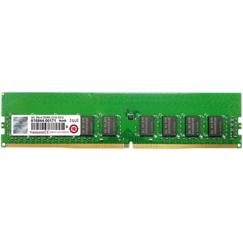 Transcend 4GB DDR4 SDRAM Memory Module - For Server - 4 GB DDR4 SDRAM - 2133 MHz - CL15 - 1.20 V - ECC - Unbuffered - 288-pin - DIMM