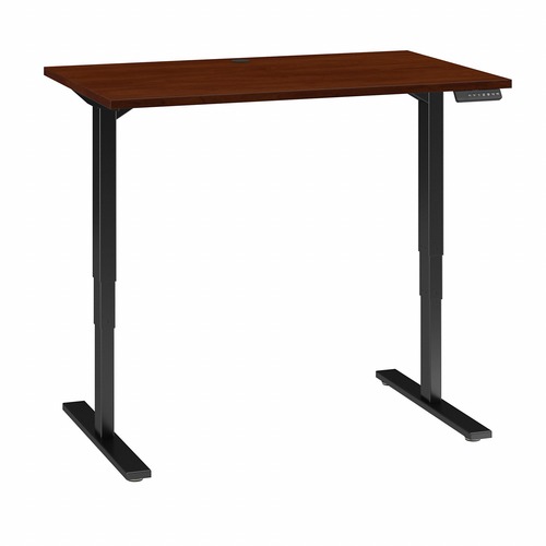 Bush Business Furniture 48W x 30D Height Adjustable Standing Desk Hansen Cherry - For - Table TopThermofused Laminate (TFL) Rectangle Top - Black T-shaped Base - 2 Legs - 23" to 49" Adjustment x 47.60" Table Top Width x 29.37" Table Top Depth - 49" Height