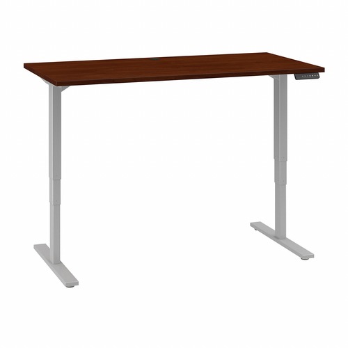Bush Business Furniture 60W x 30D Height Adjustable Standing Desk Hansen Cherry - For - Table TopThermofused Laminate (TFL) Rectangle Top - Gray T-shaped Base - 2 Legs - 23" to 49" Adjustment x 59.45" Table Top Width x 29.37" Table Top Depth - 49" Height 