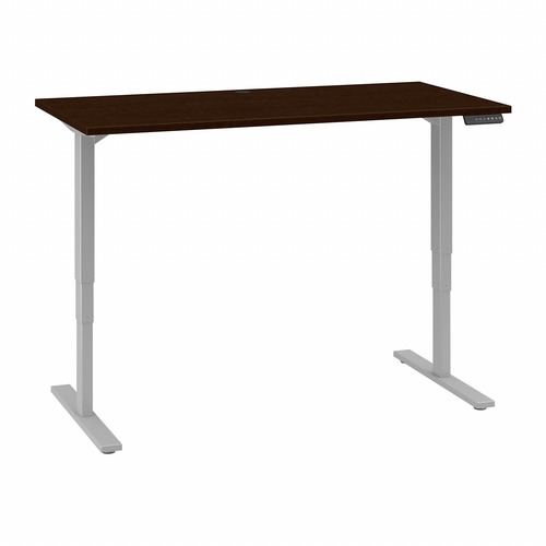 Bush Business Furniture 60W x 30D Height Adjustable Standing Desk Mocha Cherry - For - Table TopThermofused Laminate (TFL) Rectangle Top - Gray T-shaped Base - 2 Legs - 23" to 49" Adjustment x 59.45" Table Top Width x 29.37" Table Top Depth - 49" Height -