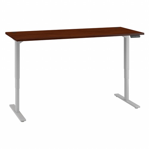 Bush Business Furniture 72W x 30D Height Adjustable Standing Desk Hansen Cherry - For - Table TopThermofused Laminate (TFL) Rectangle Top - Gray T-shaped Base - 2 Legs - 23" to 49" Adjustment x 71.02" Table Top Width x 29.37" Table Top Depth - 49" Height 