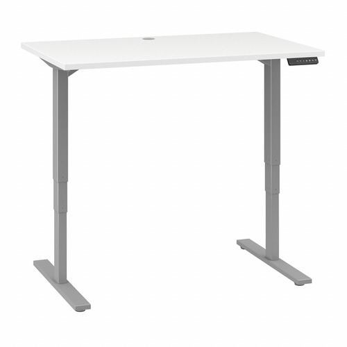 Bush Business Furniture 48W x 30D Height Adjustable Standing Desk White - For - Table TopThermofused Laminate (TFL) Rectangle Top - Gray T-shaped Base - 2 Legs - 23" to 49" Adjustment x 47.60" Table Top Width x 29.37" Table Top Depth - 49" Height - Office