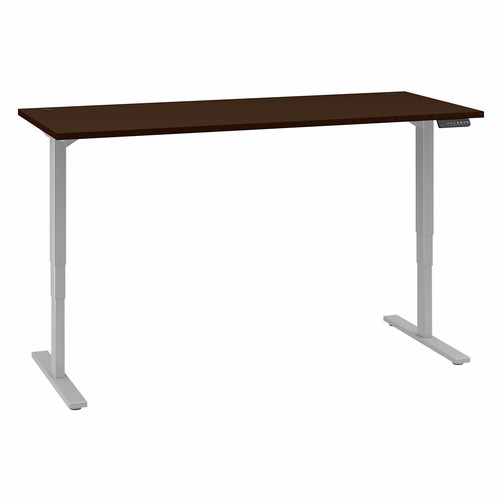 Bush Business Furniture 72W x 30D Height Adjustable Standing Desk Mocha Cherry - For - Table TopThermofused Laminate (TFL) Rectangle Top - Gray T-shaped Base - 2 Legs - 23" to 49" Adjustment x 71.02" Table Top Width x 29.37" Table Top Depth - 49" Height -