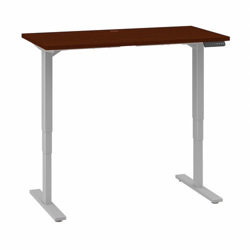 Bush Business Furniture 48W x 24D Height Adjustable Standing Desk Hansen Cherry - For - Table TopThermofused Laminate (TFL) Rectangle Top - Gray T-shaped Base - 2 Legs - 23" to 49" Adjustment x 47.60" Table Top Width x 23.35" Table Top Depth - 49" Height 