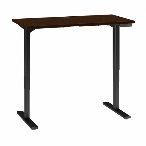 Bush Business Furniture 48W x 24D Height Adjustable Standing Desk Mocha Cherry - For - Table TopThermofused Laminate (TFL) Rectangle Top - Black T-shaped Base - 2 Legs - 23" to 49" Adjustment x 47.60" Table Top Width x 23.35" Table Top Depth - 49" Height 