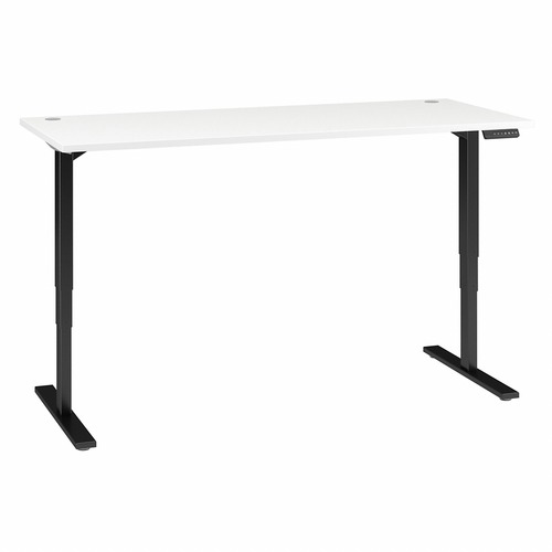 Bush Business Furniture 72W x 30D Height Adjustable Standing Desk in White - For - Table TopThermofused Laminate (TFL) Rectangle Top - Black T-shaped Base - 2 Legs - 23" to 49" Adjustment x 71.02" Table Top Width x 29.37" Table Top Depth - 49" Height - Of