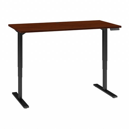 Bush Business Furniture 60W x 30D Height Adjustable Standing Desk Hansen Cherry - For - Table TopThermofused Laminate (TFL) Rectangle Top - Black T-shaped Base - 2 Legs - 23" to 49" Adjustment x 59.45" Table Top Width x 29.37" Table Top Depth - 49" Height