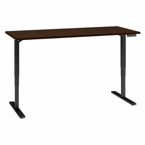 Bush Business Furniture 72W x 30D Height Adjustable Standing Desk Mocha Cherry - For - Table TopThermofused Laminate (TFL) Rectangle Top - Black T-shaped Base - 2 Legs - 23" to 49" Adjustment x 71.02" Table Top Width x 29.37" Table Top Depth - 49" Height 