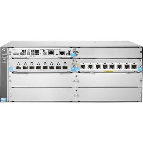 Aruba 5406R 8-port 1/2.5/5/10GBASE-T PoE+/ 8-port SFP+ (No PSU) v3 zl2 Switch - 8 Ports - Manageable - Gigabit Ethernet, 10 Gigabit Ethernet - 1000Base-X, 10GBase-X - 3 Layer Supported - Modular - Twisted Pair, Optical Fiber - 4U High - Rack-mountable - L