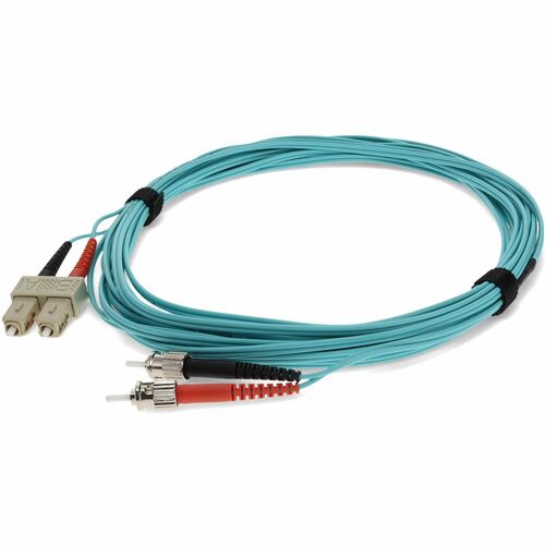 AddOn 1m Laser Optimized Multi-Mode Fiber (LOMM) Duplex ST/SC OM3 Aqua Patch Cable - 100% application tested and guaranteed compatible