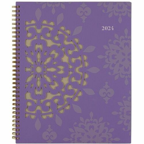 Cambridge Vienna Planner - Large Size - Weekly, Monthly - 12 Month - January 2024 - December 2024 - 1 Week, 1 Month Double Page Layout - 4 7/8" x 8" Sheet Size - Wire Bound - Desktop - Assorted - Poly - 8.5" Height x 5.3" Width - Tabbed, Notes Area, Refer