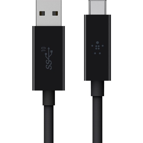 Belkin 3.1 USB-A to USB-C Cable (USB-C Cable) - 3 ft USB-C/USB-A Data Transfer Cable for MacBook, Hard Drive, Chromebook, Smartphone, Notebook, Tablet, MacBook Pro, iMac - First End: 1 x USB 3.1 Type C - Male - Second End: 1 x USB 3.1 Type A - Male - 10 G