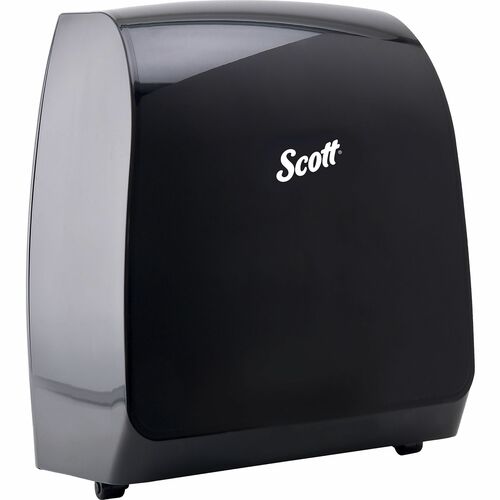 Scott Pro Manual Hard Roll Towel Dispenser - Roll Dispenser - 16.4" Height x 12.7" Width x 9.2" Depth - Black - Translucent, Durable, Key Lock - 1 Each