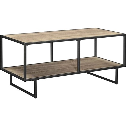 Altra Furniture Emmett TV Stand and Coffee Table with Metal Frame - 32" to 42" Screen Support - 50 lb Load Capacity - Flat Panel Display Type Supported - 2 x Shelf(ves) - 18" Height x 40" Width x 40" Depth - Gunmetal Gray, Sonoma Oak Wood Grain, Oak - Eng