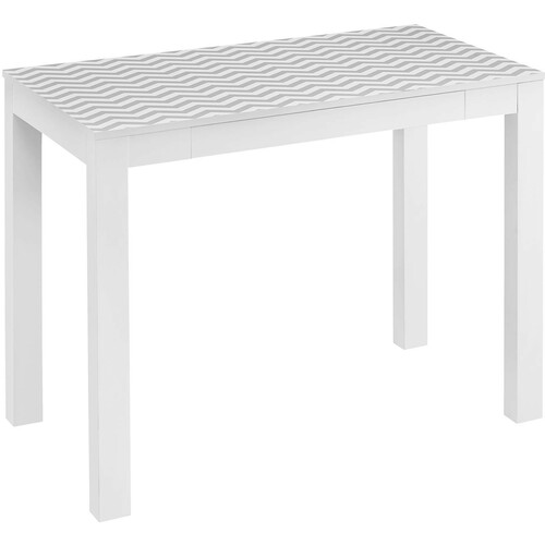 Altra Furniture Parsons Desk with Drawer, White with Chevron Pattern Top - For - Table TopRectangle Top - Four Leg Base - 4 Legs - 150 lb Capacity - 38.98" Table Top Width x 19.69" Table Top Depth - 30" Height - Home Office, Paper, Pen, Living Room - Whit