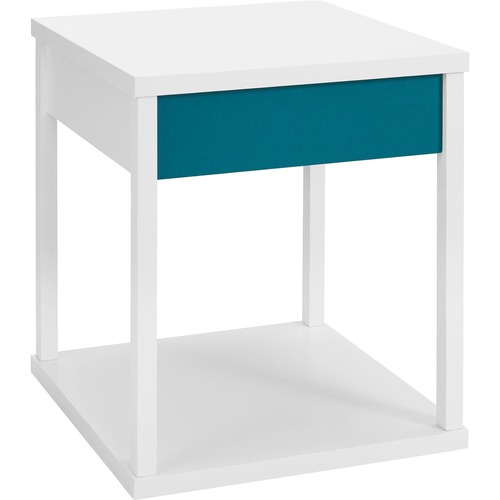 Altra Furniture 9178896PCOM Utility Table - For - Table TopRectangle Top - Four Leg Base - 4 Legs - 150 lb Capacity - 38.98" Table Top Width x 19.69" Table Top Depth - 30" Height - Home Office, Paper, Pen, Living Room - Teal, White - Engineered Wood, Pape