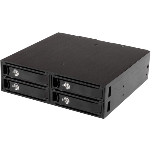 StarTech.com 4-Bay Mobile Rack Backplane for 2.5in SATA/SAS Drives - Hot swap with ease by installing 4 SSDs/HDDs into one 5.25in bay - Multi-bay mobile rack backplane / drive caddy / 2.5" hard drive adapter - Works with 5-15mm 2.5in SAS / SATA drives inc