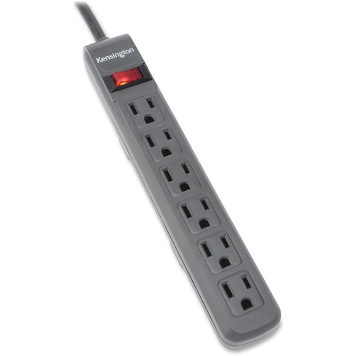 Kensington Basic Surge Protection Strip - 6 x AC Power - 180 J - 3"