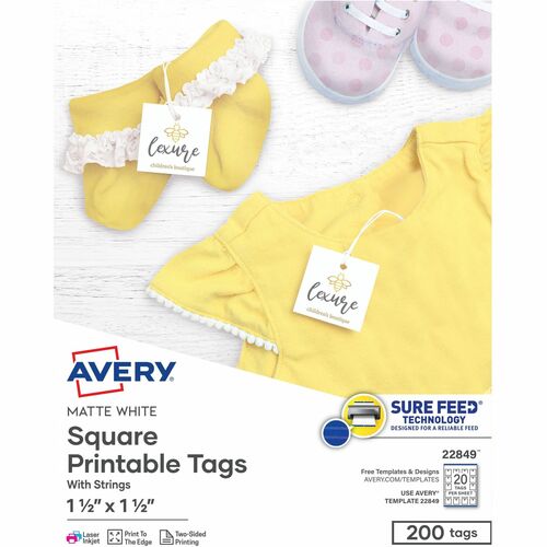 Avery Printable Tags With Strings 1 50 Length X 1 50 Width 