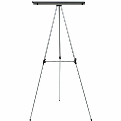 MasterVision 3-leg Display Easel - 45 lb Load Capacity - 63" Height x 28.50" Width x 32" Depth - Tabletop, Floor - Metal, Aluminum, Plastic - Silver