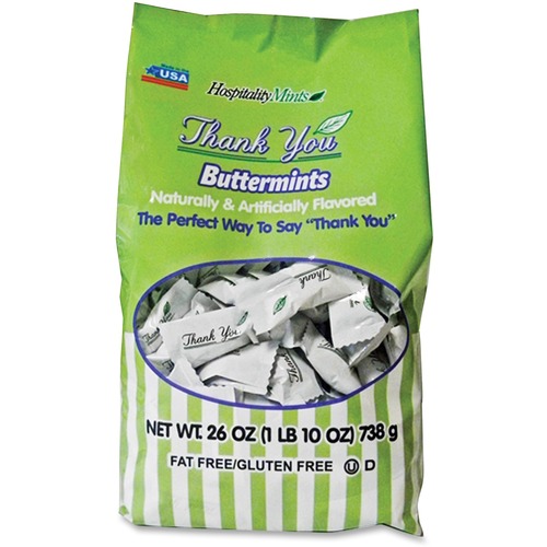 Hospitality Mints Thank You Buttermints - Individually Wrapped - 1 lb - 1 / Bag