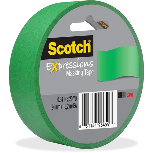 Scotch Expressions Masking Tape - 20 yd Length x 0.94" Width - For Masking, Decoration, Mounting, Project - 1 / Roll - Primary Green