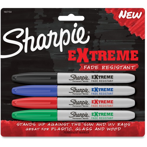 Sharpie Extreme Permanent Markers - Wide Marker Point - 1.1 mm Marker Point Size - Assorted - 4 / Set