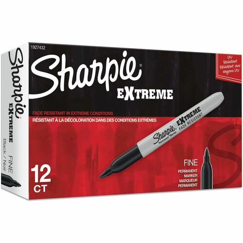 Sharpie Extreme Permanent Markers - Wide Marker Point - 1.1 mm Marker Point Size - Black - 12 / Dozen