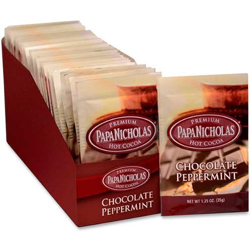 PapaNicholas Chocolate Peppermint Hot Cocoa - 1.3 oz - 24 Packet - 24 / Carton