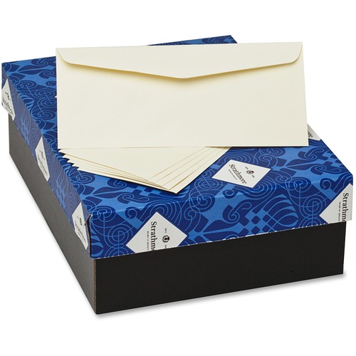Strathmore Mohawk No. 10 Business Envelopes - Business - #10 - 9 1/2" Width x 4 1/8" Length - 24 lb - Flap - Paper, Cotton - 500 / Box - Ivory