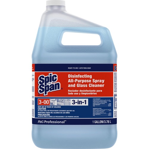 Spic and Span 3-in-1 All-Purpose Glass Cleaner - For Multipurpose - Concentrate - 128 fl oz (4 quart) - Fresh Scent - Heavy Duty, Disinfectant, Anti-bacterial - Light Blue - 1 Each