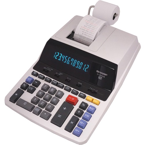 Sharp Calculators EL-2630PIII 12-Digit Commercial Printing Calculator - 4.8 - Independent Memory, Sign Change, Backspace Key, Double Zero, Fixed Decimal - AC Supply Powered - 3.1" x 9" x 13.2" - Off White - 1 Each