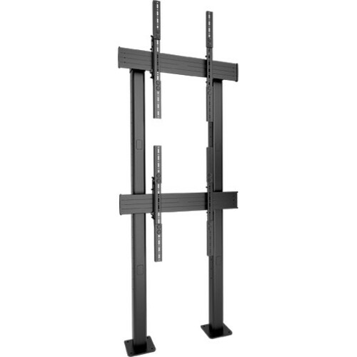 Chief FUSION 1 X 2 Micro-Adjustable Large Bolt-Down Freestanding Video Wall, Portrait - Up to 80" Screen Support - 113.40 kg Load Capacity - 84.45" (2145.03 mm) Height x 36" (914.40 mm) Width x 7.50" (190.50 mm) Depth - Freestanding - Black