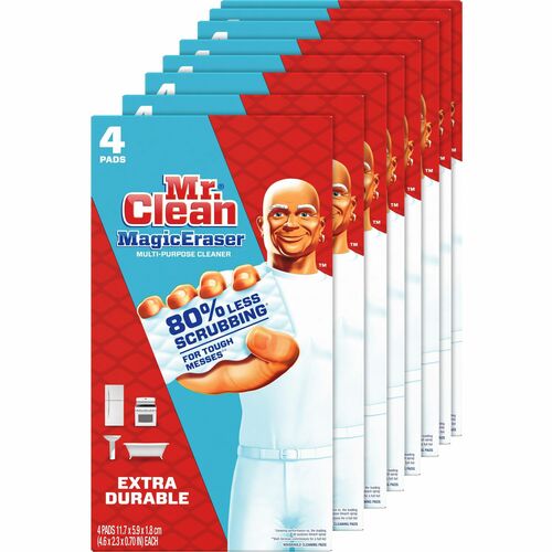 Mr. Clean Magic Eraser Extra Durable Pads - For Multipurpose - 32 / Carton - Heavy Duty - White