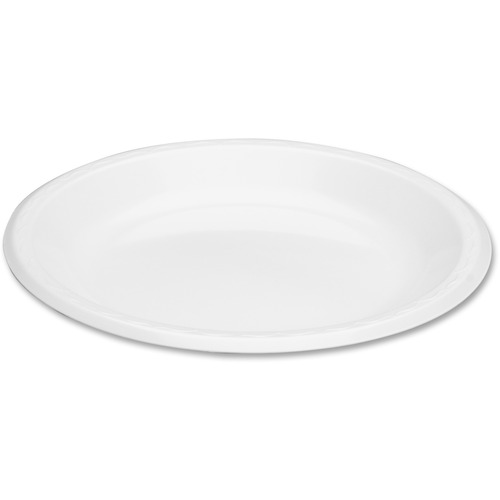 Genpak Elite Laminated Dinner Plates - Disposable - 10.3" Diameter - 500 / Carton
