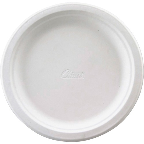 Chinet Classic 9-3/4" Round Plates - Disposable - Microwave Safe - 9.8" Diameter - 125 / Bag - 4 / Carton