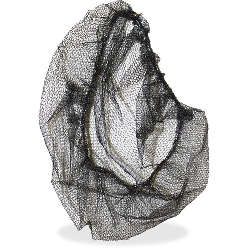 Genuine Joe Black Nylon Hair Net - Comfortable, Lightweight, Durable, Tear Resistant - Large Size - 21" Stretched Diameter - Contaminant Protection - Nylon - Black - 100 / Pack