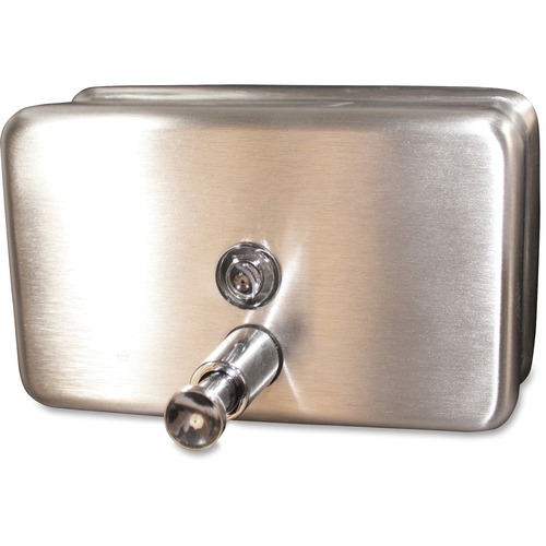 Genuine Joe Stainless 40oz Soap Dispenser - Manual - 1.18 L Capacity - Stainless Steel - 1Each