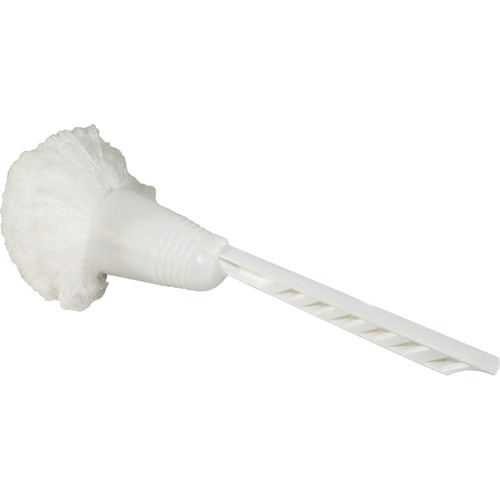 Genuine Joe Value Plus Cone Bowl Mop - 4.50" Head - 12" Polypropylene Handle - Scratch Resistant - 1 Each - White