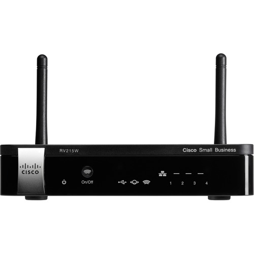 Cisco RV215W Wi-Fi 4 IEEE 802.11n Ethernet, Cellular Wireless Security Router - Refurbished - 2.40 GHz ISM Band(2 x External) - 6.75 MB/s Wireless Speed - 4 x Network Port - 1 x Broadband Port - USB - Fast Ethernet - VPN Supported - Desktop