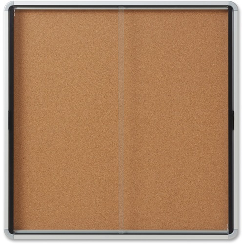 Quartet Bulletin Board - 39" (990.60 mm) Height x 38" (965.20 mm) Width - Cork Surface - Durable, Locking Door - 1 Each - Bulletin Boards - QRT20233