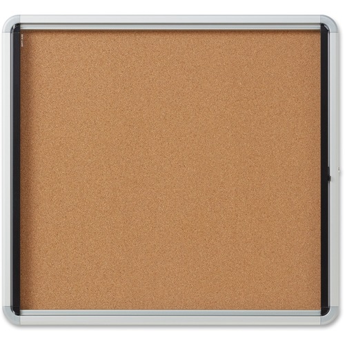 Quartet Bulletin Board - 30" (762 mm) Height x 27" (685.80 mm) Width - Cork Surface - Durable, Locking Door - 1 Each - Bulletin Boards - QRT20221