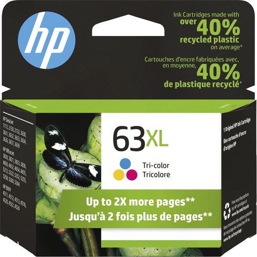 HP 63XL Original Ink Cartridge - Single Pack - Inkjet - High Yield - 330 Pages - Tri-color - 1 Each - Ink Cartridges & Printheads - HEWF6U63AN140