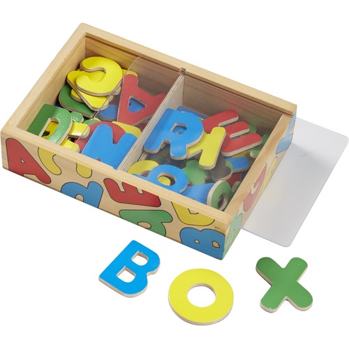 Melissa & Doug Magnetic Wooden Alphabet - 52 Magnetic Letters - Uppercase and Lowercase - Wooden Letters - Learn - Spell - In Wooden Case for Storage
