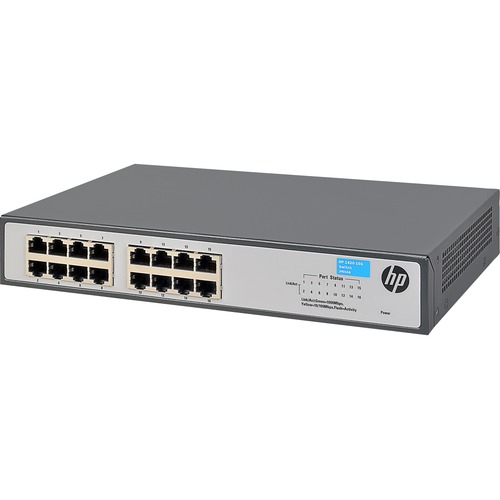 HPE 1420-16G Switch - 16 Ports - Gigabit Ethernet - 10/100/1000Base-T - 2 Layer Supported - Twisted Pair - 1U High - Rack-mountable, Desktop, Wall Mountable, Under Table