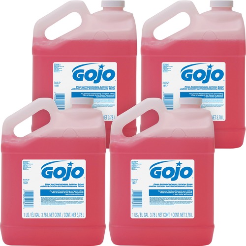 Gojo® Pink Antimicrobial Lotion Soap - 1 gal (3.8 L) - Kill Germs - Hand - Pink - Triclosan-free - 4 / Carton