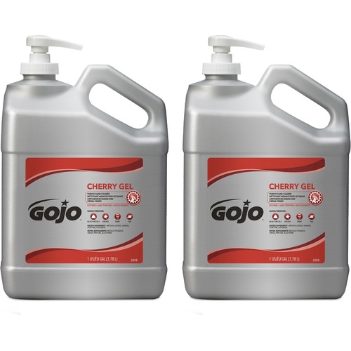 Gojo® Cherry Gel Pumice Hand Cleaner - Cherry ScentFor - 1 gal (3.8 L) - Pump Bottle Dispenser - Dirt Remover, Oil Remover, Grease Remover, Paint Remover, Tar Remover - Hand, Skin - Heavy Duty, pH Balanced, Pleasant Scent - 2 / Carton