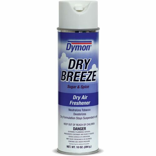 Dymon Dry Breeze Scented Dry Air Freshener - Aerosol - 20 fl oz (0.6 quart) - Sugar & Spice - 12 / Carton